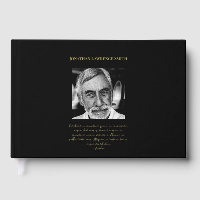 Custom photo quote celebration of life funeral guest book (Front)