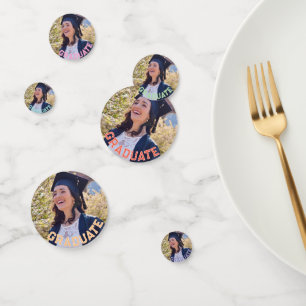 Custom Photo Rainbow Graduation Party Table Confetti