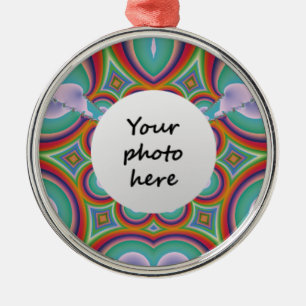 Custom Photo Rainbow Psychedelic Art Metal Tree Decoration