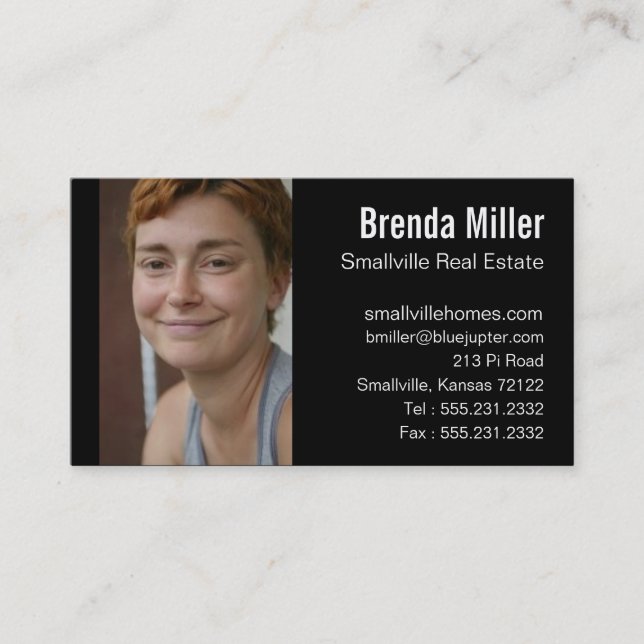 Custom Photo Real Estate Business Colour Business Card (Front)