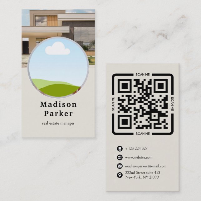 Custom Photo Real Estate Manager  Business Card (Front/Back)
