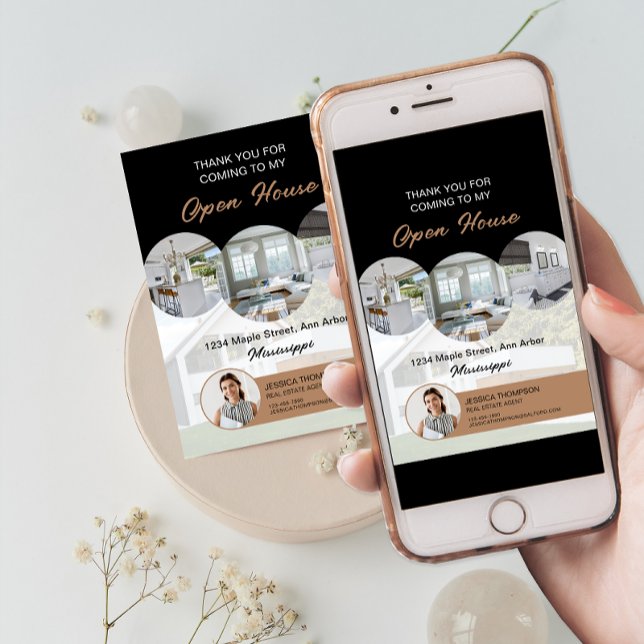 Custom Photo Real Estate Open House Thank You Card (Custom Photo Real Estate Open House Thank You Card)