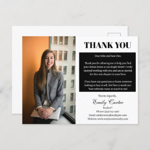 Custom Photo Real Estate Thank You Postcard