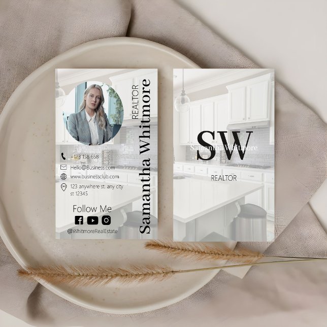 Custom Photo Realtor Professional Real Estate Business Card (Creator Uploaded)