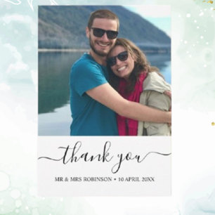 Custom Photo Relaxed Wedding thank you  Invitation
