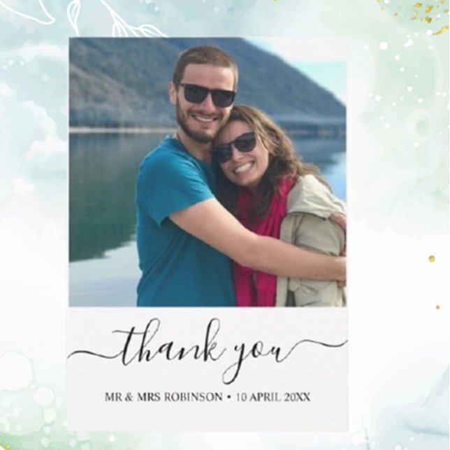 Custom Photo Relaxed Wedding thank you Theme (Create heartfelt wedding thank you cards with a custom photo and relaxed theme. )