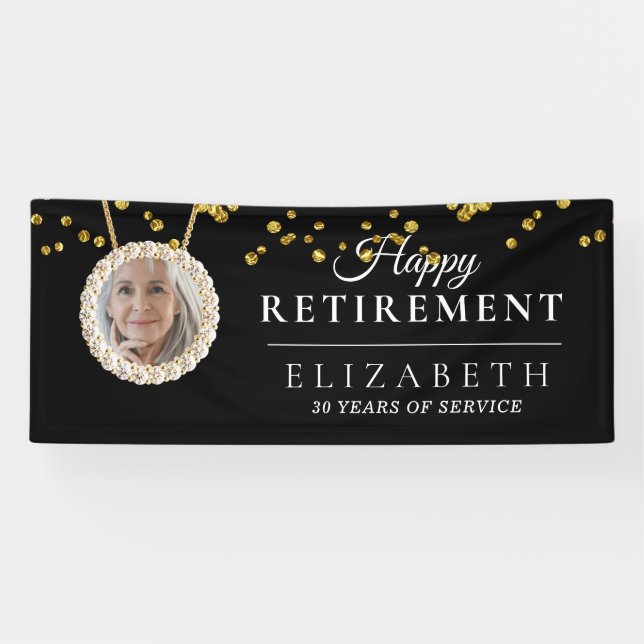 Custom Photo Retirement Party Banner (Horizontal)