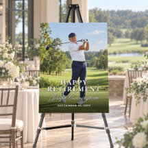 Custom Photo Retirement Party Easel Sign