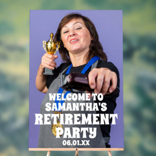 Custom Photo Retirement Party Welcome Acrylic Sign