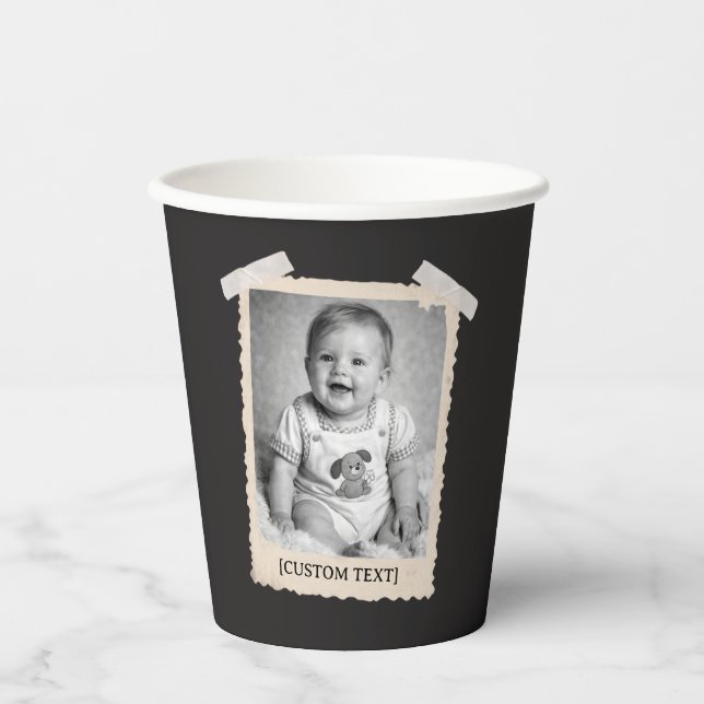 Custom Photo Retro Party Celebration  Paper Cups (Front)
