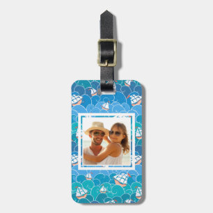 Custom Photo Rocky Sea Pattern Luggage Tag