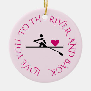 Custom photo romantic rower pink ceramic tree decoration