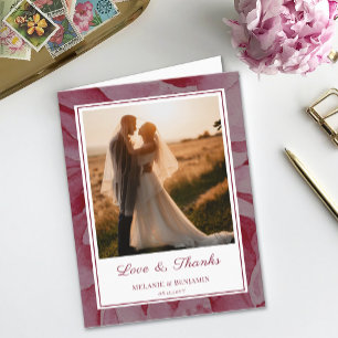 Custom Photo Rose Romantic Flower Thank You Card