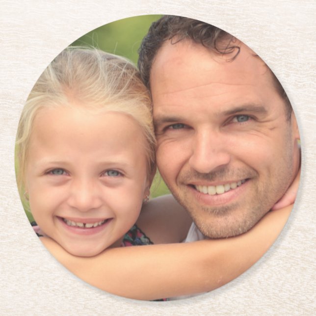 Custom Photo Round Paper Coaster (Front)