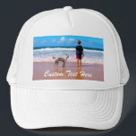 Custom Photo rucker Hat with Your Photos and Text<br><div class="desc">Custom Photo and Text Trucker Hats - Your Own Design - Personalised Family / Friends or Personal Caps Gift - Add Your Photo and Text - Resize and move or remove and add elements / text with Customisation tool ! Choose / add your favourite font / text colour / size...</div>