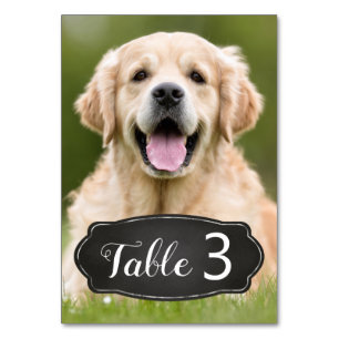 Custom Photo Rustic Chalkboard Wedding Table Number