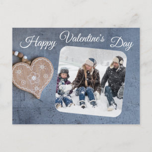 Custom Photo Rustic Country Happy Valentines Day Holiday Postcard