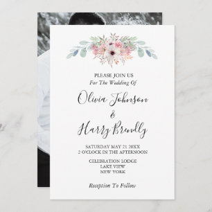 Custom Photo Rustic Eucalyptus Greenery Wedding In Invitation
