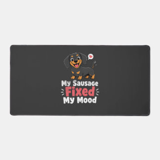 Custom Photo Sausage Dog Fixed My Mood Desk Mat