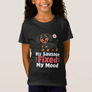 Custom Photo Sausage Dog Fixed My Mood T-Shirt