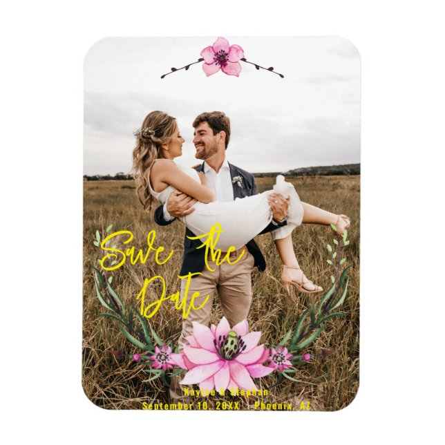 Custom Photo Save the Date - Minimalist Magnet (Vertical)