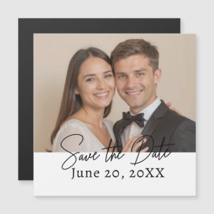 Custom Photo Save The Date Modern Script