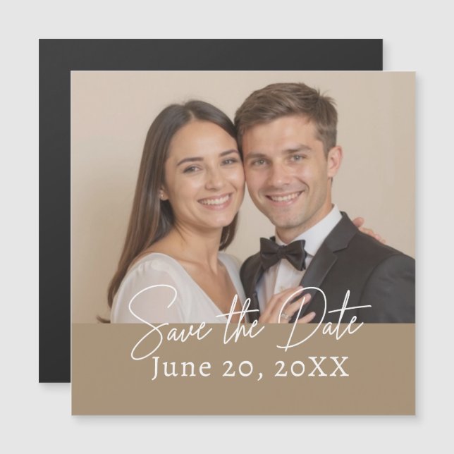 Custom Photo Save The Date Modern Script (Front/Back)