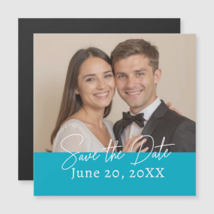 Custom Photo Save The Date Modern Script