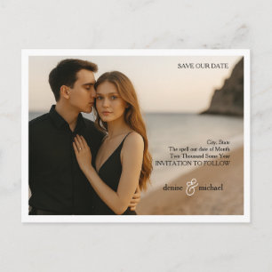 Custom Photo Save the Date Postcard