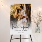 Custom Photo Script Font Engagement Sign