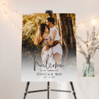 Custom Photo Script Font Engagement Welcome Sign