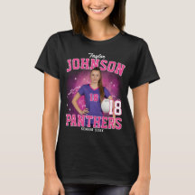 Custom Photo Senior Sports Team Pink Bootleg