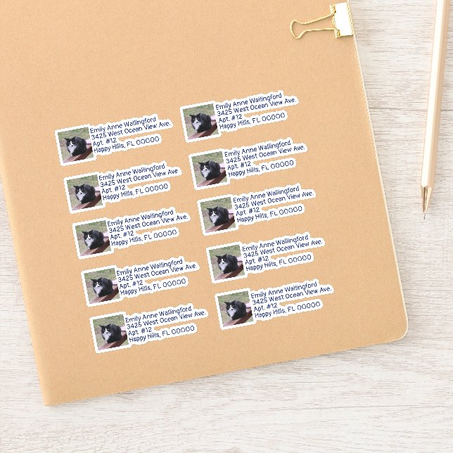 Custom Photo Shaped Return Address Labels (Notebook)