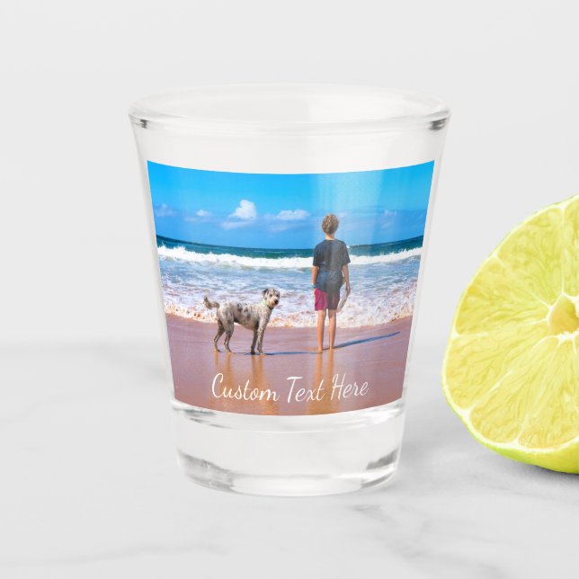 Custom Photo Shot Glass with Your Photos and Text (Front)