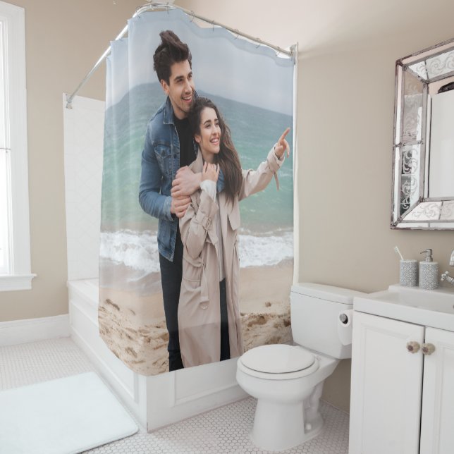 Custom Photo Shower Curtain Personalised Couple  (In Situ)