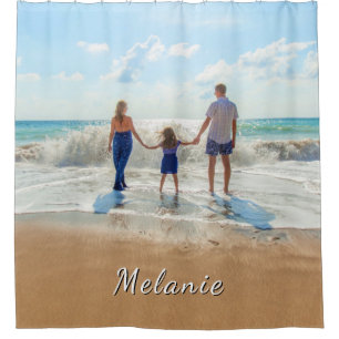Custom Photo Shower Curtain Personalised Name