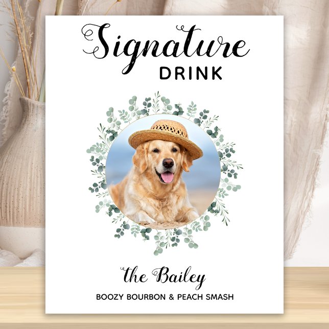 Custom Photo Signature Drinks Pet Wedding Poster (Creator Uploaded)