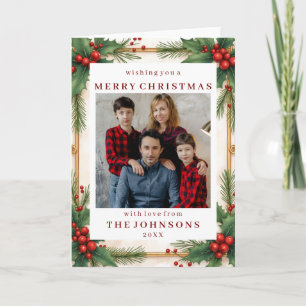 Custom Photo Simple Classic Christmas Frame Card