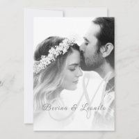 Custom Photo Simple Elegant GV Script Wedding  