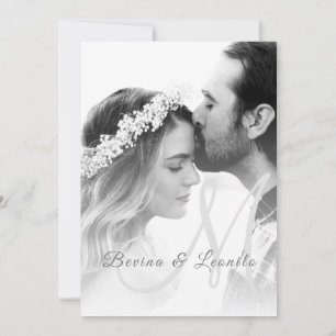 Custom Photo Simple Elegant GV Script Wedding   Invitation