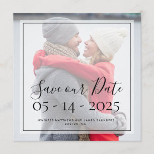 Custom Photo Simple Elegant Script Save the Date Invitation