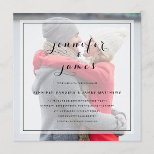 Custom Photo Simple Elegant Script Wedding Invitation