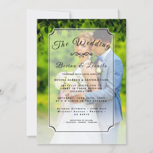 Custom Photo Simple Elegant w Single Initial  Invi Invitation (Front)