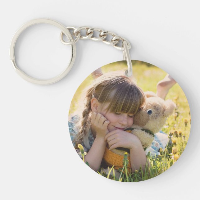 Custom photo simple kids pet dog Acrylic Keychain (Front)