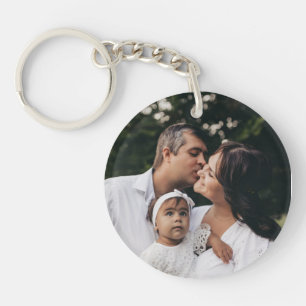 Custom photo simple minimalist family key ring