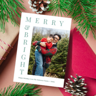 custom photo simple text holiday card