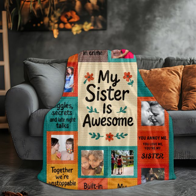 Custom Photo Sister Blanket Personalizable (Creator Uploaded)