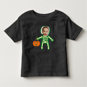 Custom photo skeleton Halloween trick or treat Toddler T-Shirt