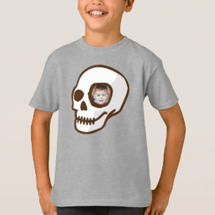 Custom photo Skull day of the dead scary Halloween T-Shirt