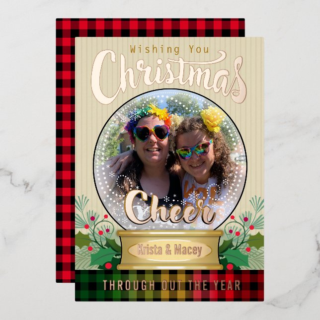 Custom Photo Snow Globe Christmas  (Front/Back)